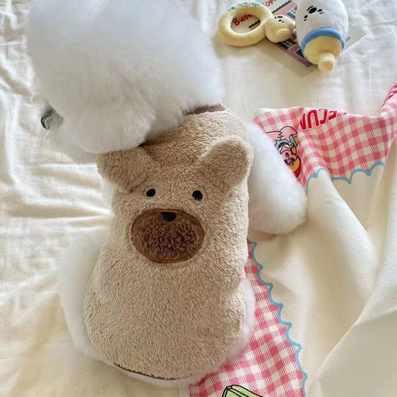 宠物猫咪比熊泰迪博美雪纳瑞小型犬狗狗衣服秋冬无袖背心毛绒保暖