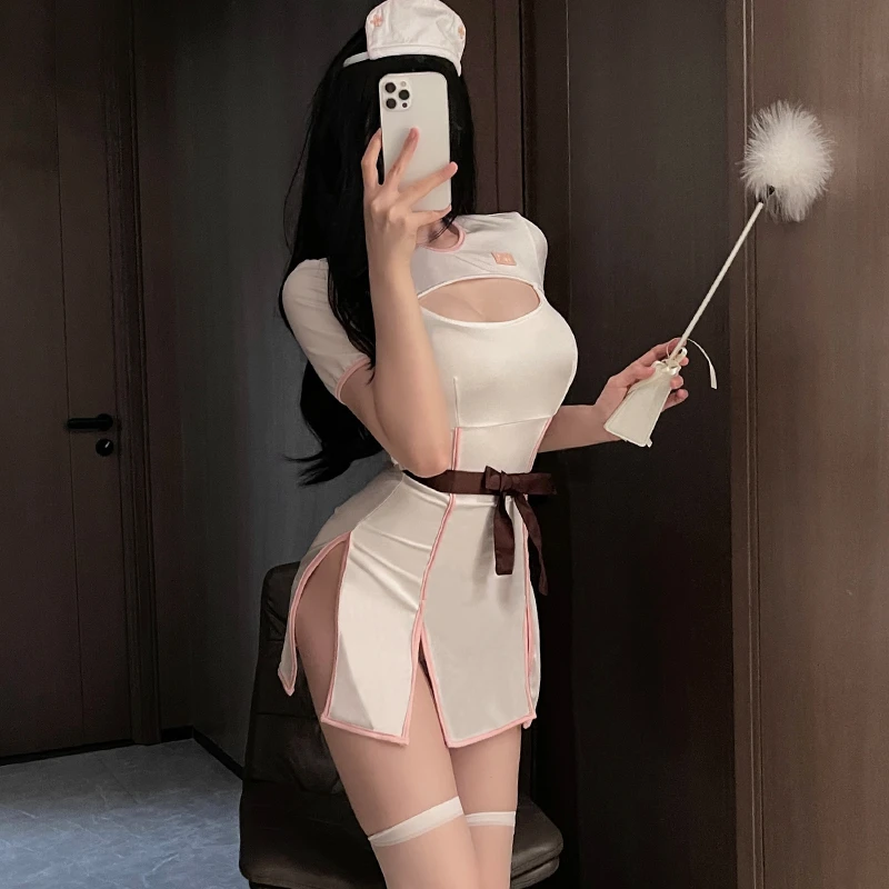 「桃桃仙女」情qu内衣纯欲性感护士制服诱惑万圣节激情套装二次元