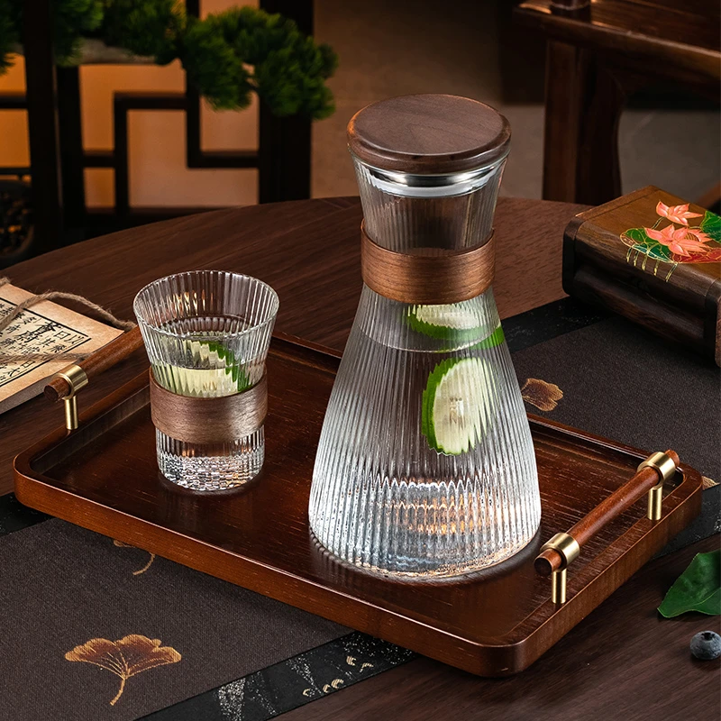 中式耐高温玻璃水壶耐热凉水壶防爆加厚家用冷水壶水杯果茶壶套装