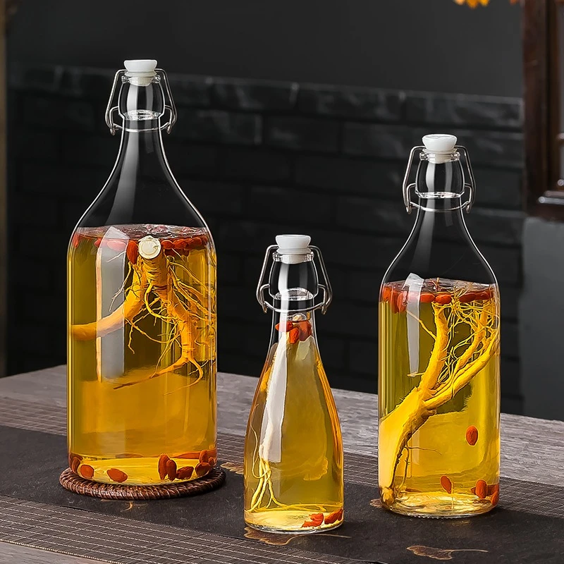 人参专用泡酒瓶无铅玻璃家用酒瓶空瓶密封酒罐高档白酒酿酒存酒瓶