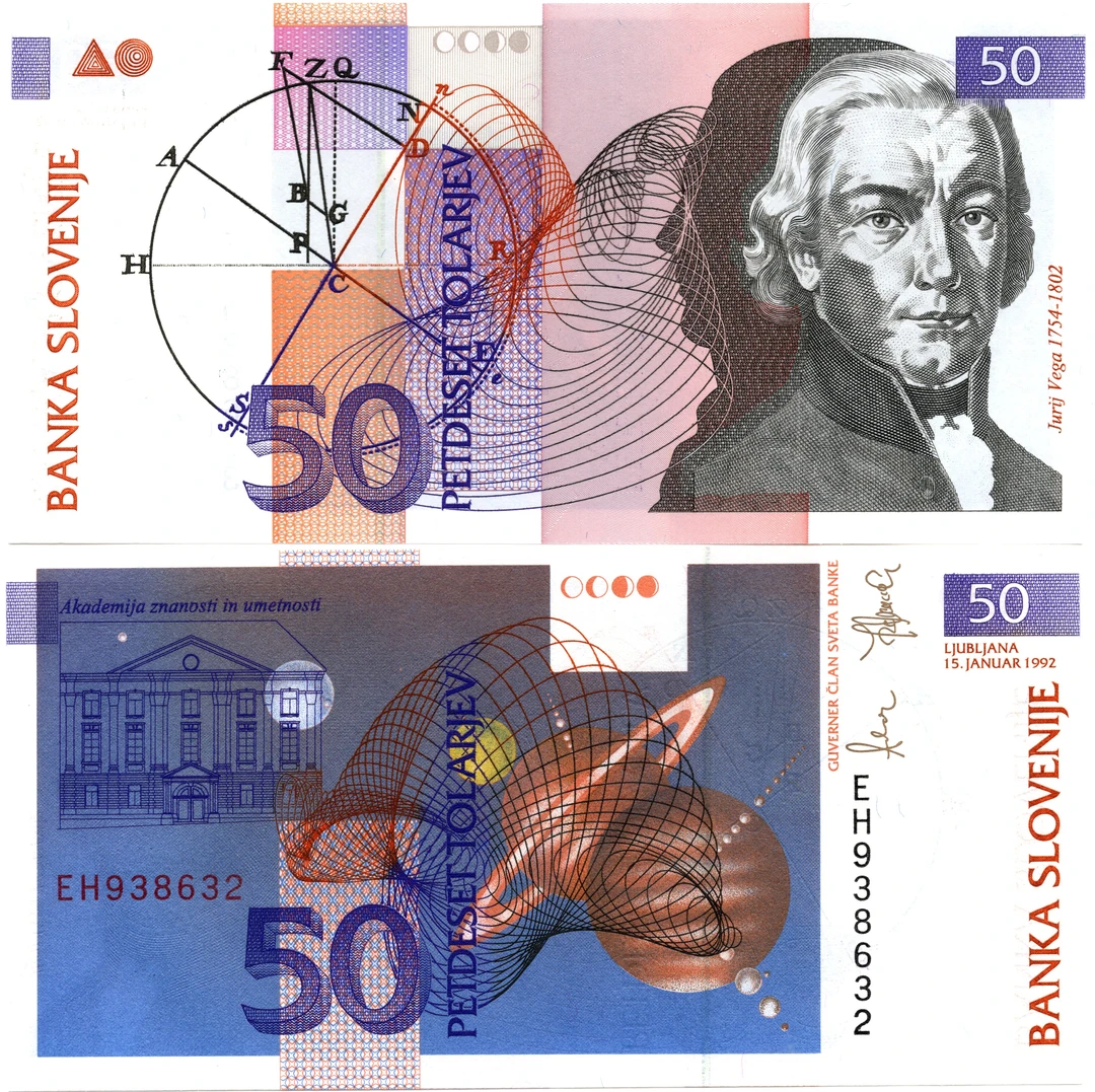 斯洛文尼亚1992年50特拉全新UNC纸币老纸钞外国钱币收藏