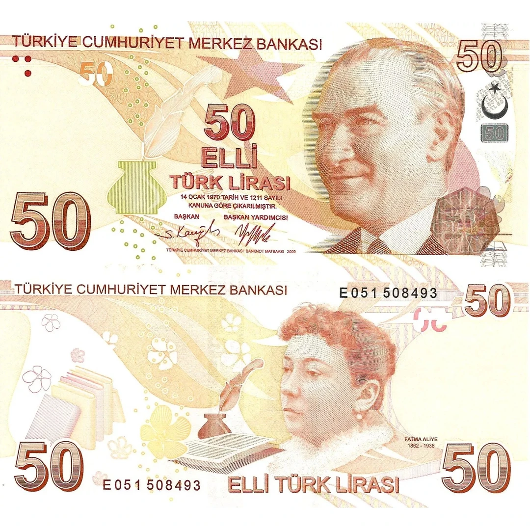 土耳其50里拉2009年全新UNC纸币老纸钞外国钱币收藏