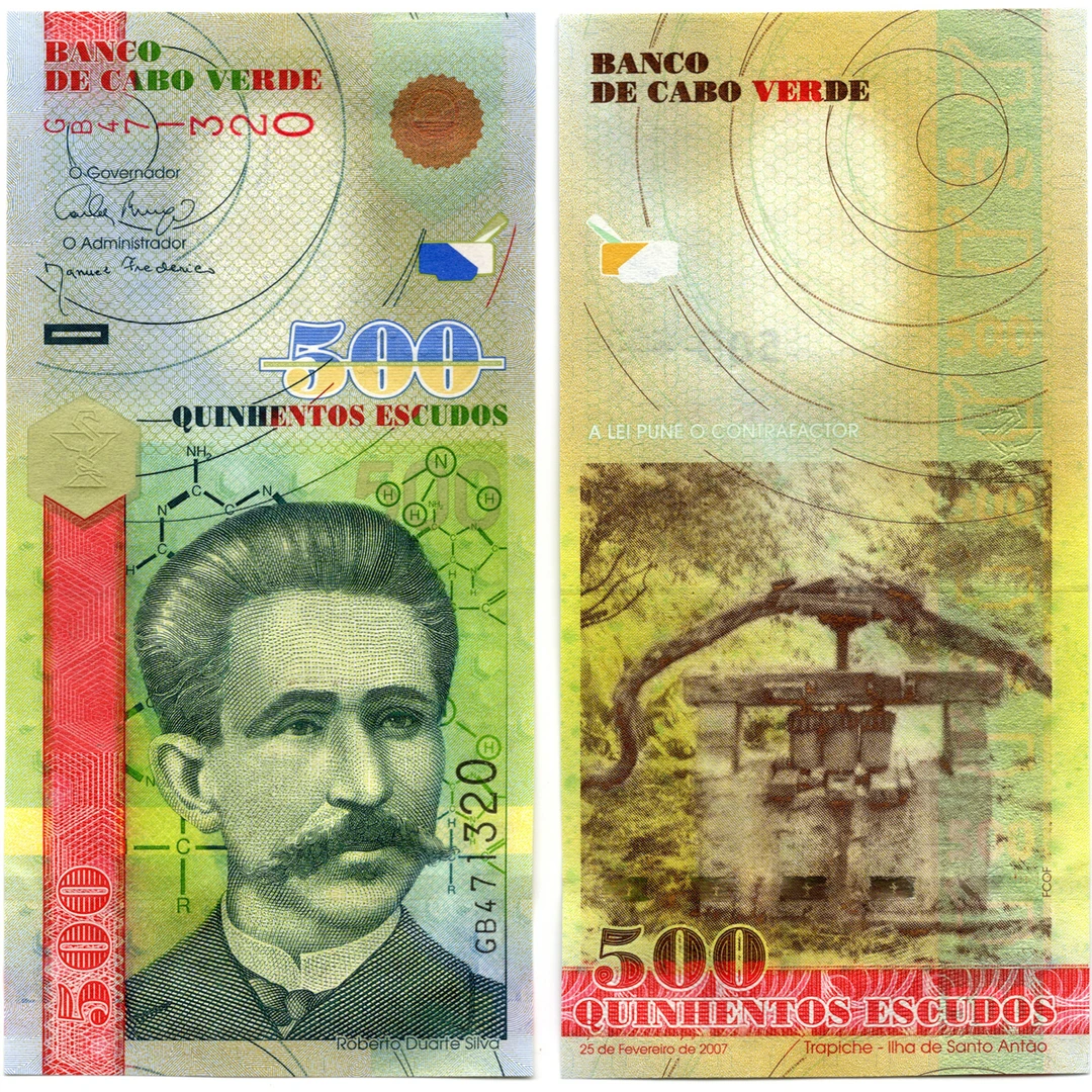 佛得角500埃斯库多2007年全新UNC纸币老纸钞外国钱币收藏