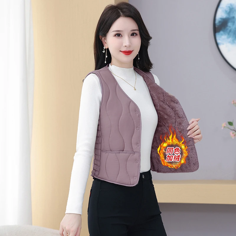 2025新款棉马甲女士加绒加厚大码内穿棉服内胆秋冬短款保暖背心