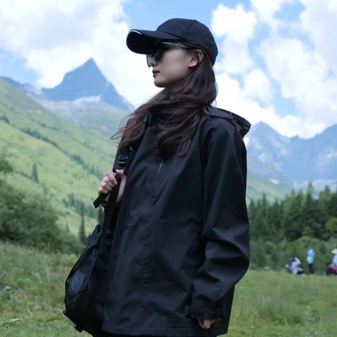 户外防水黑色冲锋衣男女三合一可拆卸外套防风进藏露营定制登山服
