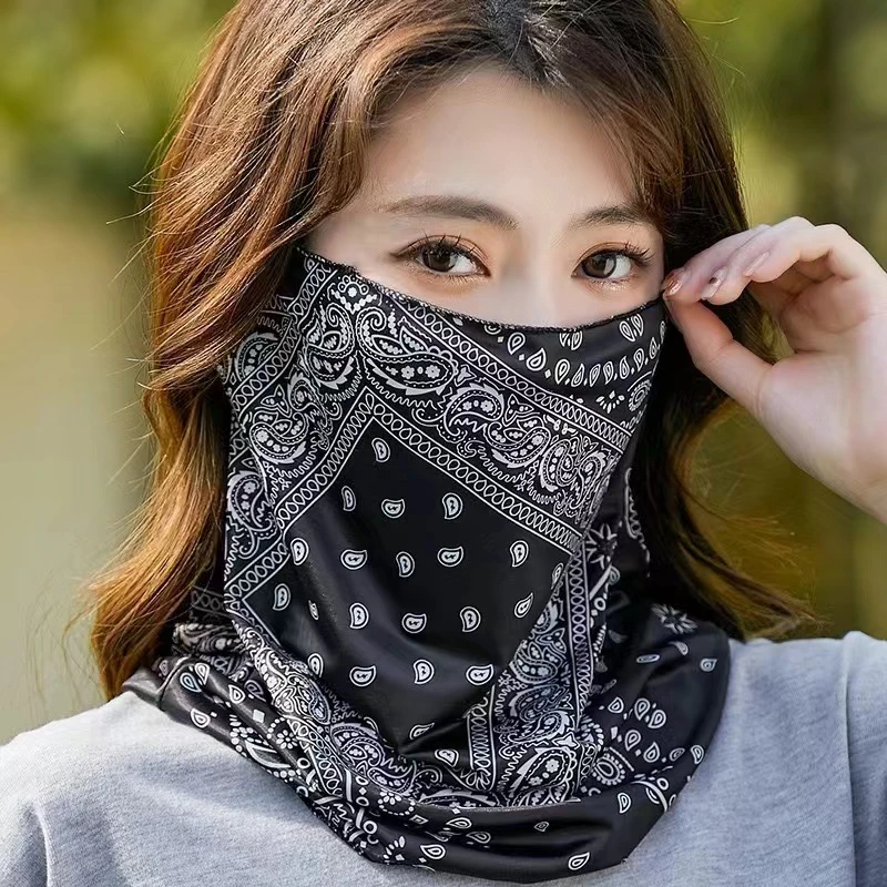 冰丝防晒面罩女士遮阳全脸挂耳脸罩开车夏天夏季薄款透气骑行面巾