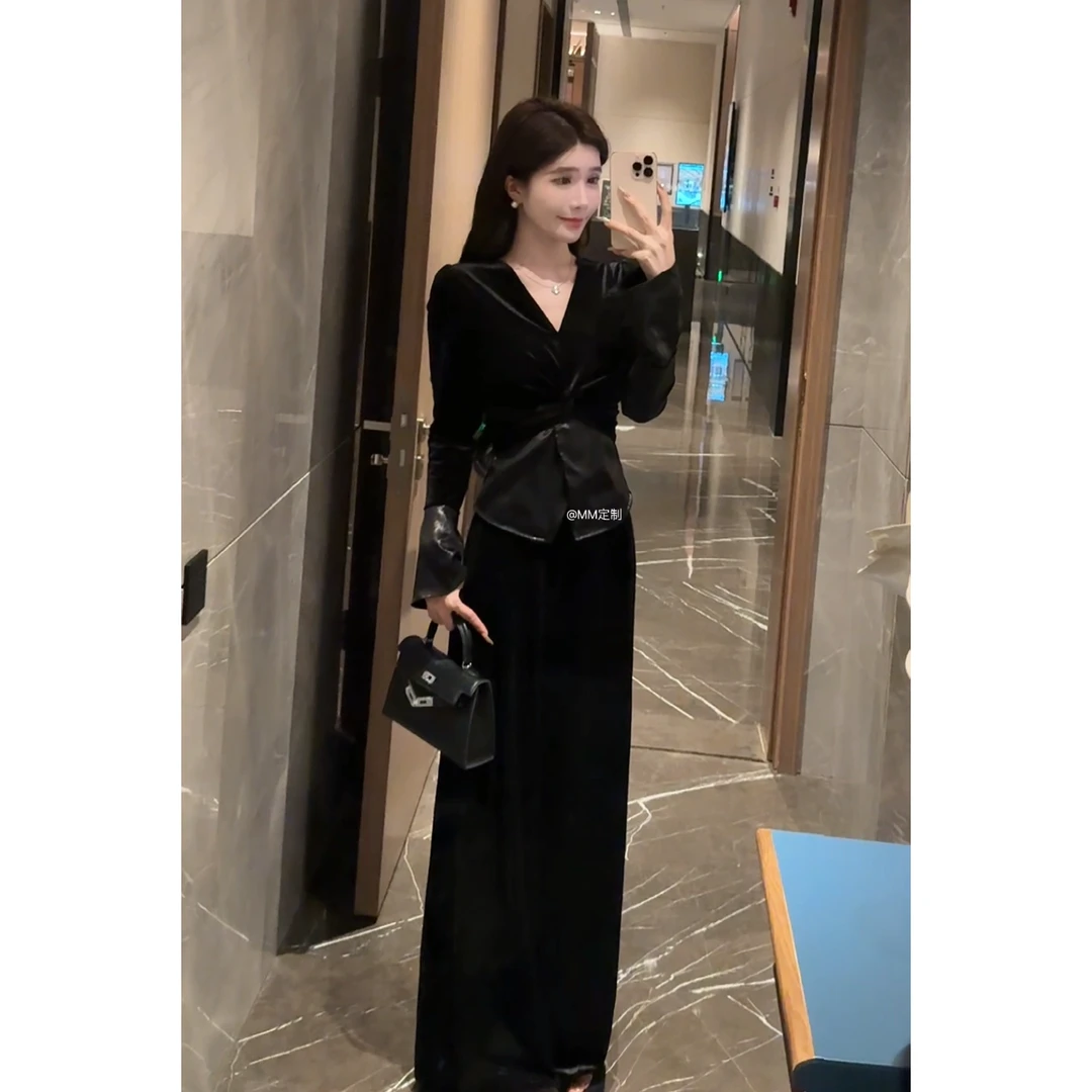 【萌萌家定制女装-福利款】百搭气质黑色轻熟风显瘦时尚上衣A227