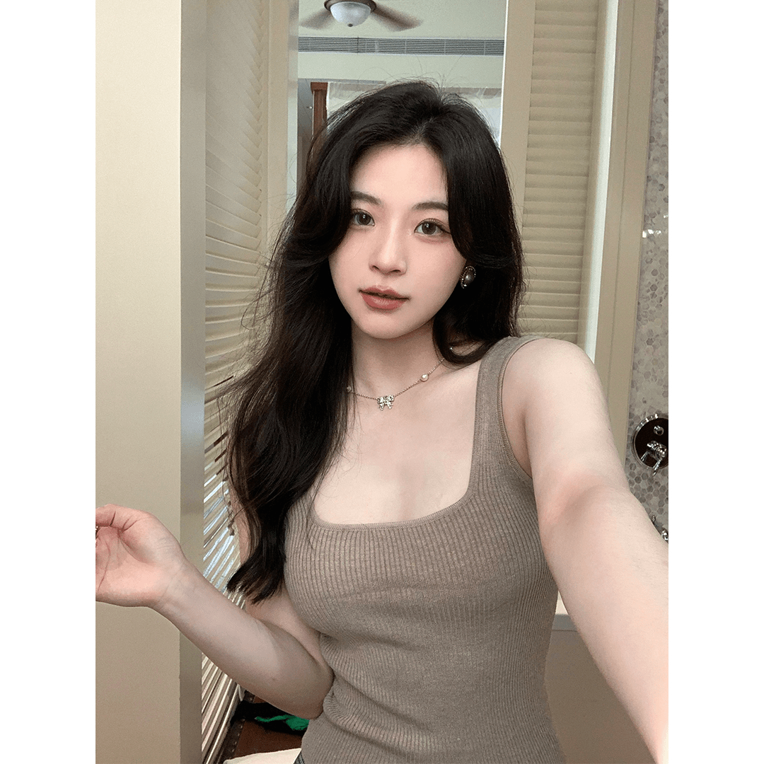 百搭针织吊带背心女西装内搭秋冬美背外穿小众挂脖小上衣紧身纯欲