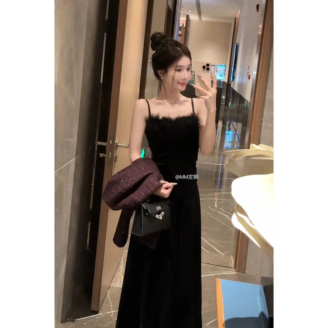 【都市岛屿】2025新款冬季法式气质性感收腰穿搭显瘦时尚套装A216