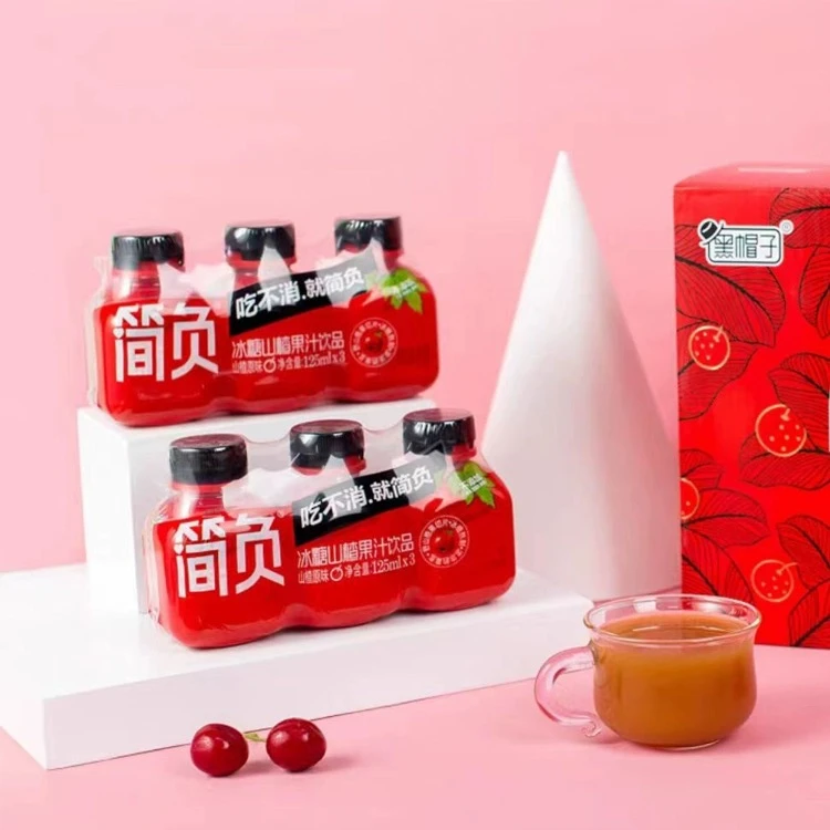 14.8元2组 24.06到期 黑帽子冰糖山楂果汁饮品125ml*3