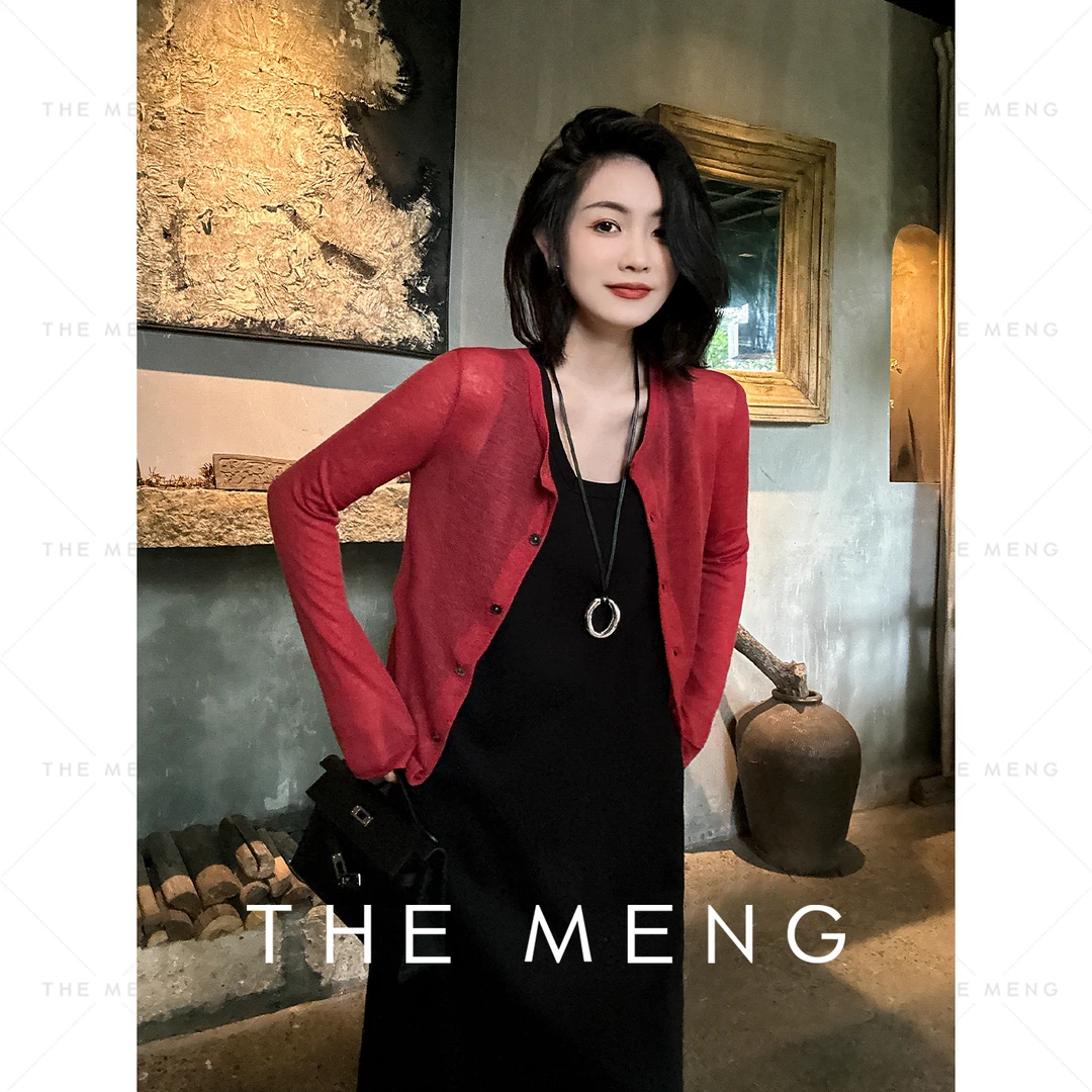 THE MENG【晚间】100美丽诺绵羊毛纯色长袖毛针织衫#M242E0028LZ