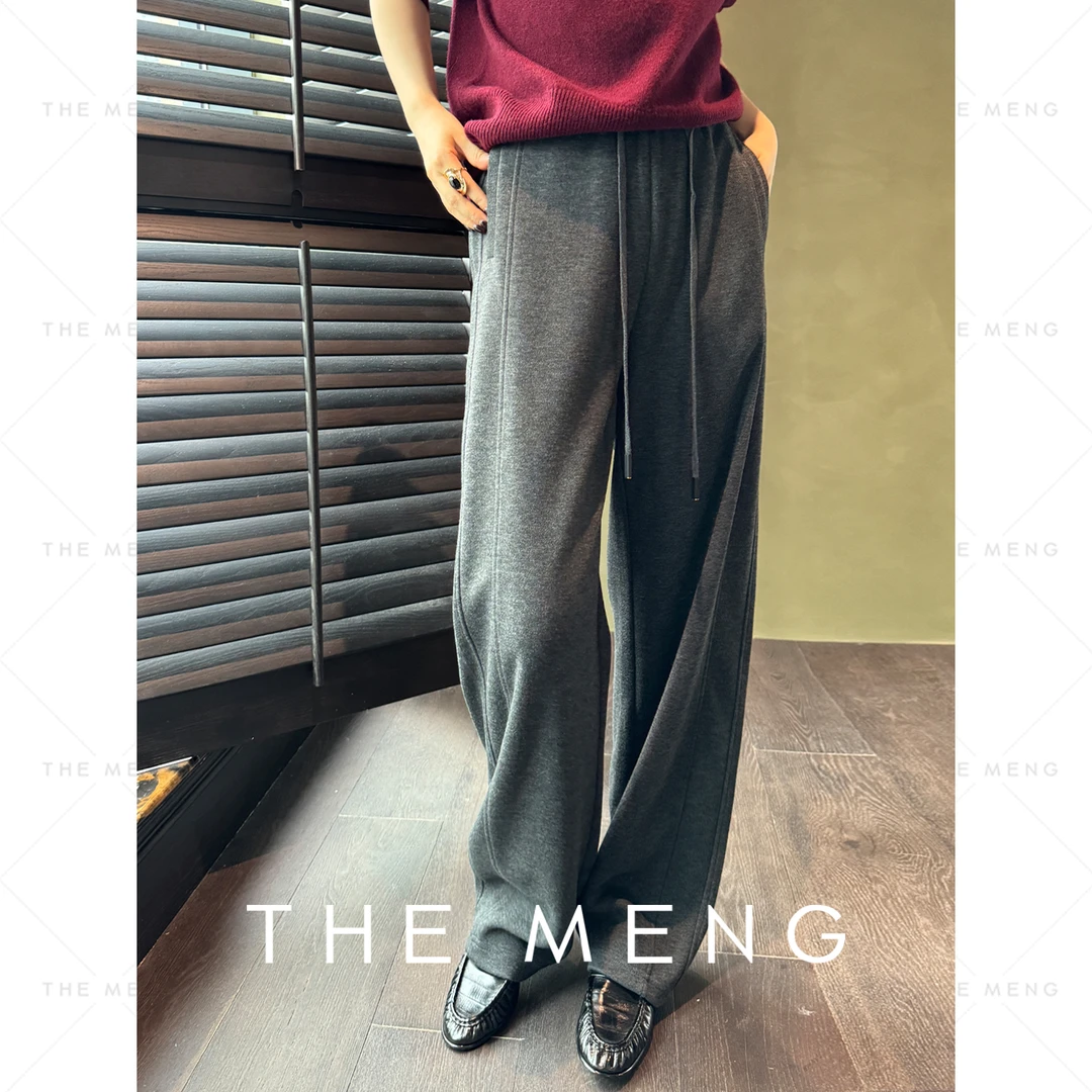 THE MENG【头等舱】王府山羊绒桑蚕丝醋酸小弯刀休闲裤#M243P0224