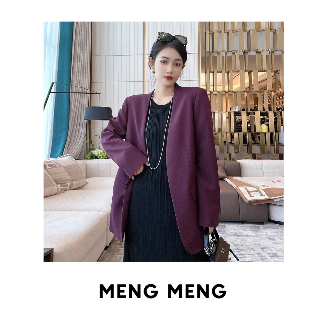 MENG MENG【 变化季风】秋季百搭时尚气质韩版设计西装外套#WH3166
