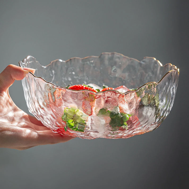 网红玻璃碗盘套餐水果盘创意餐具家用蔬菜沙拉碗网红甜品汤面碗