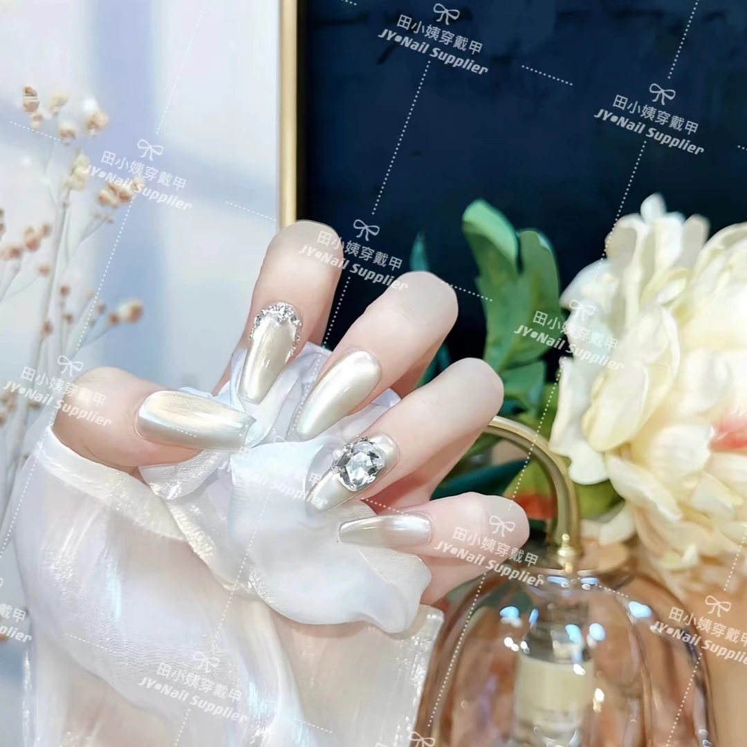 【璀璨星钻】24年新款纯手工穿戴甲猫眼显白美甲贴穿戴式光疗甲冰透