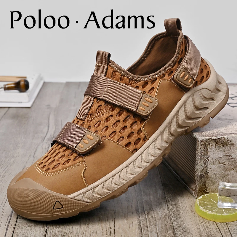 [POLOO ADAMS]夏季男士透气网面鞋休闲运动鞋男大码网眼旅游鞋