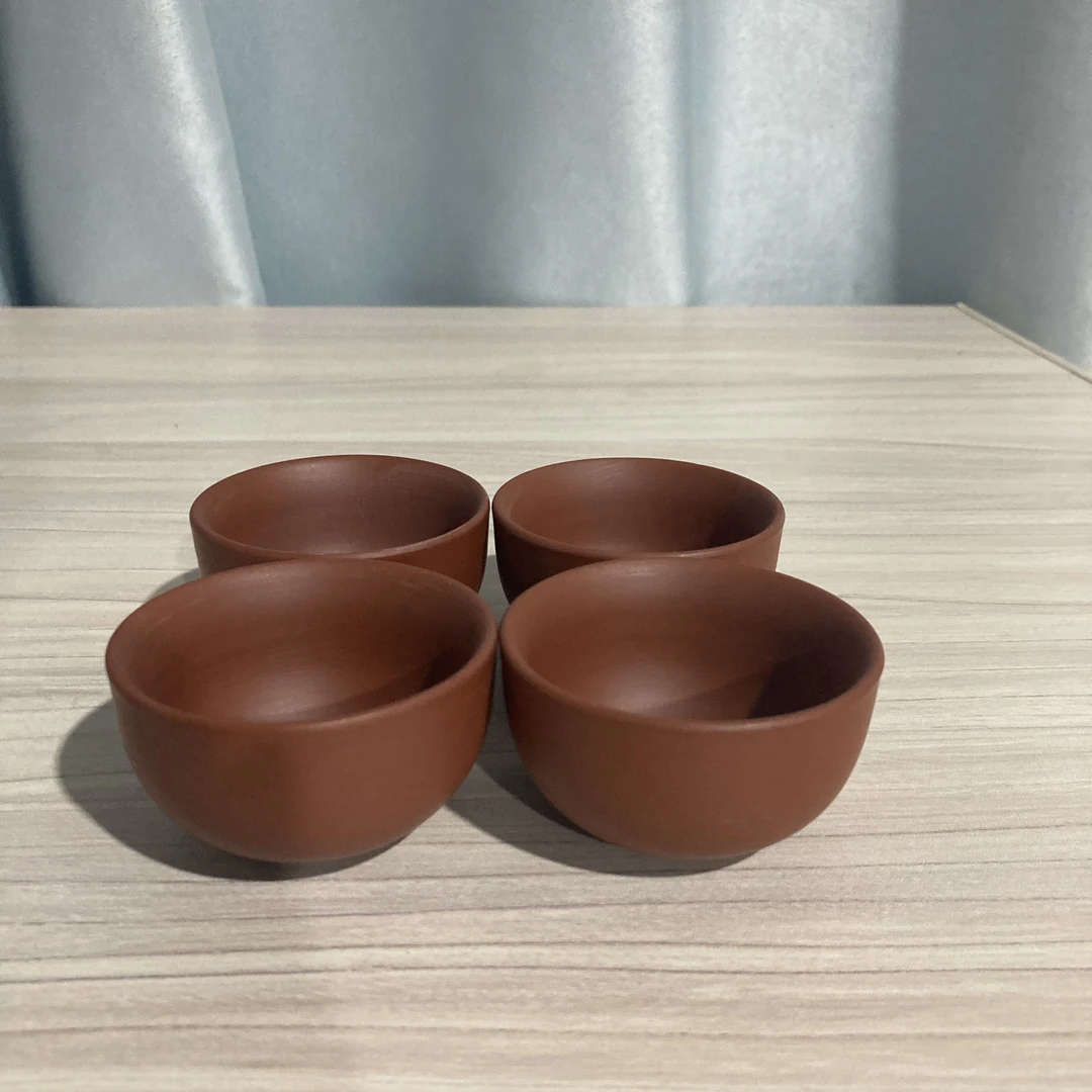 GF162四个一组朱泥茶杯家用款