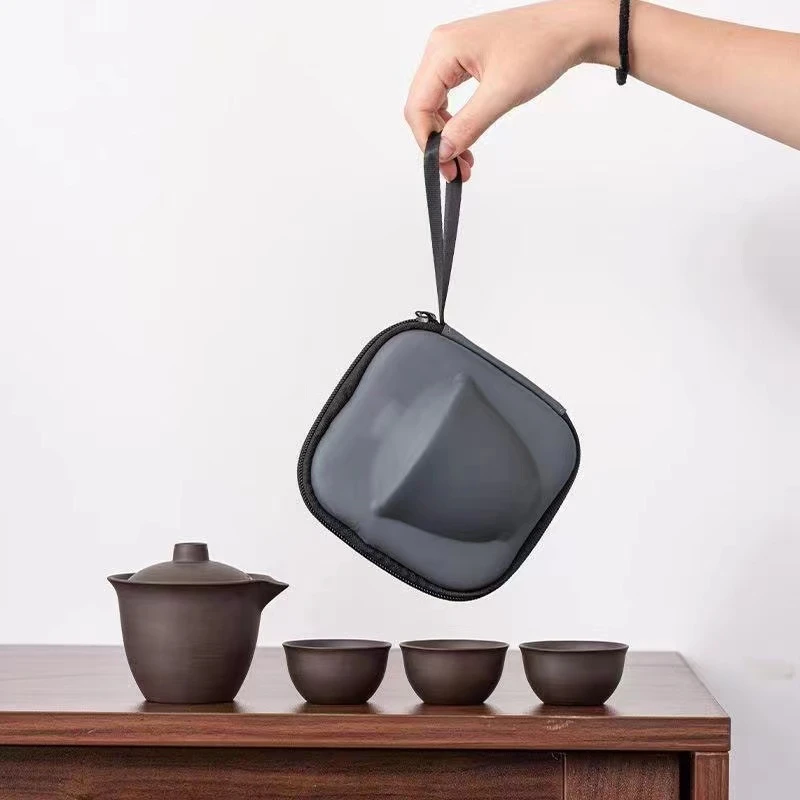 GF514旅行茶具套装快客一壶三杯茶壶便携简约功夫紫砂户外泡茶器