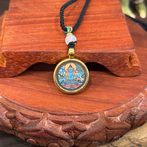 钛钢布艺吊坠 【圣梵阁】八大守护唐卡挂件百搭时尚手工编织