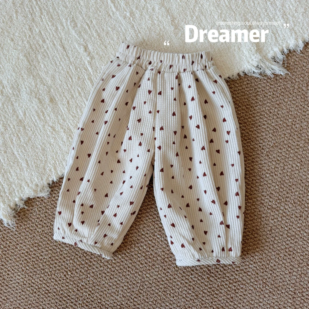 婴童裤子冬装韩版满印爱心双层加绒加厚休闲裤大屁屁裤24175