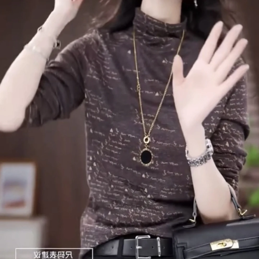 秋冬新款时尚显瘦气质宽松洋气打底衫上衣