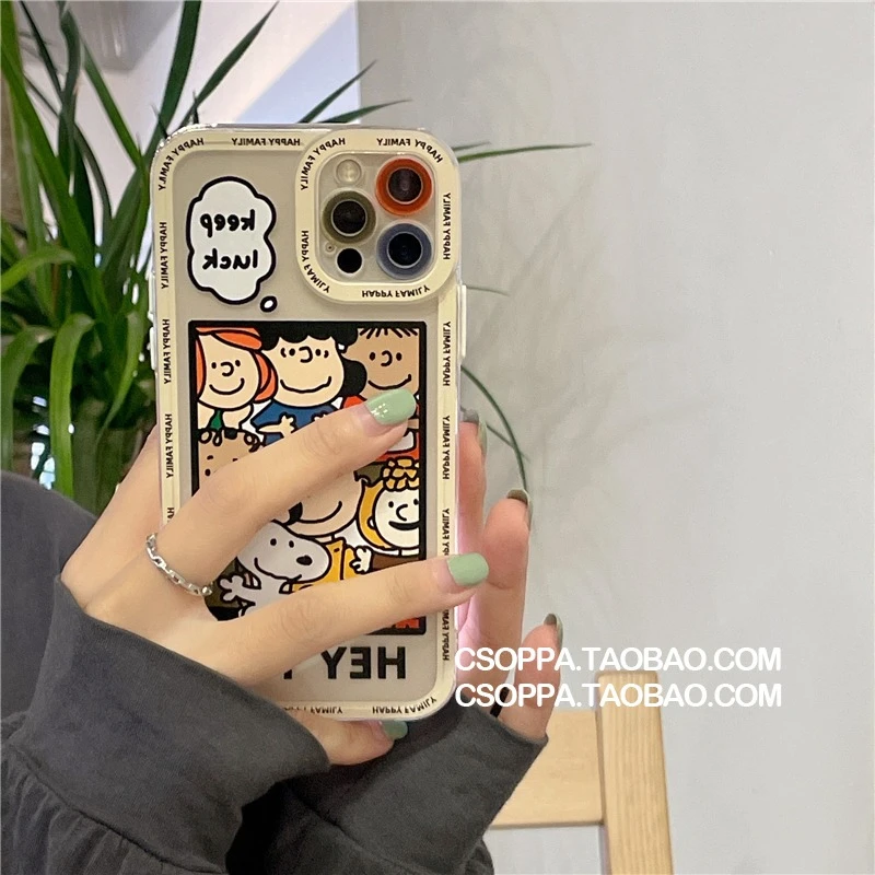 ins可爱卡通插画适用iphone13苹果14手机壳全包14plus苹果手机壳
