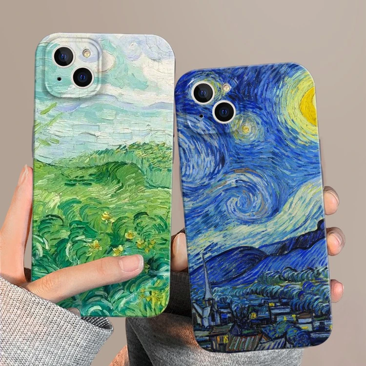 消失的她同款梵高星空适用苹果14/vivo/小米/oppo/华为全包手机壳