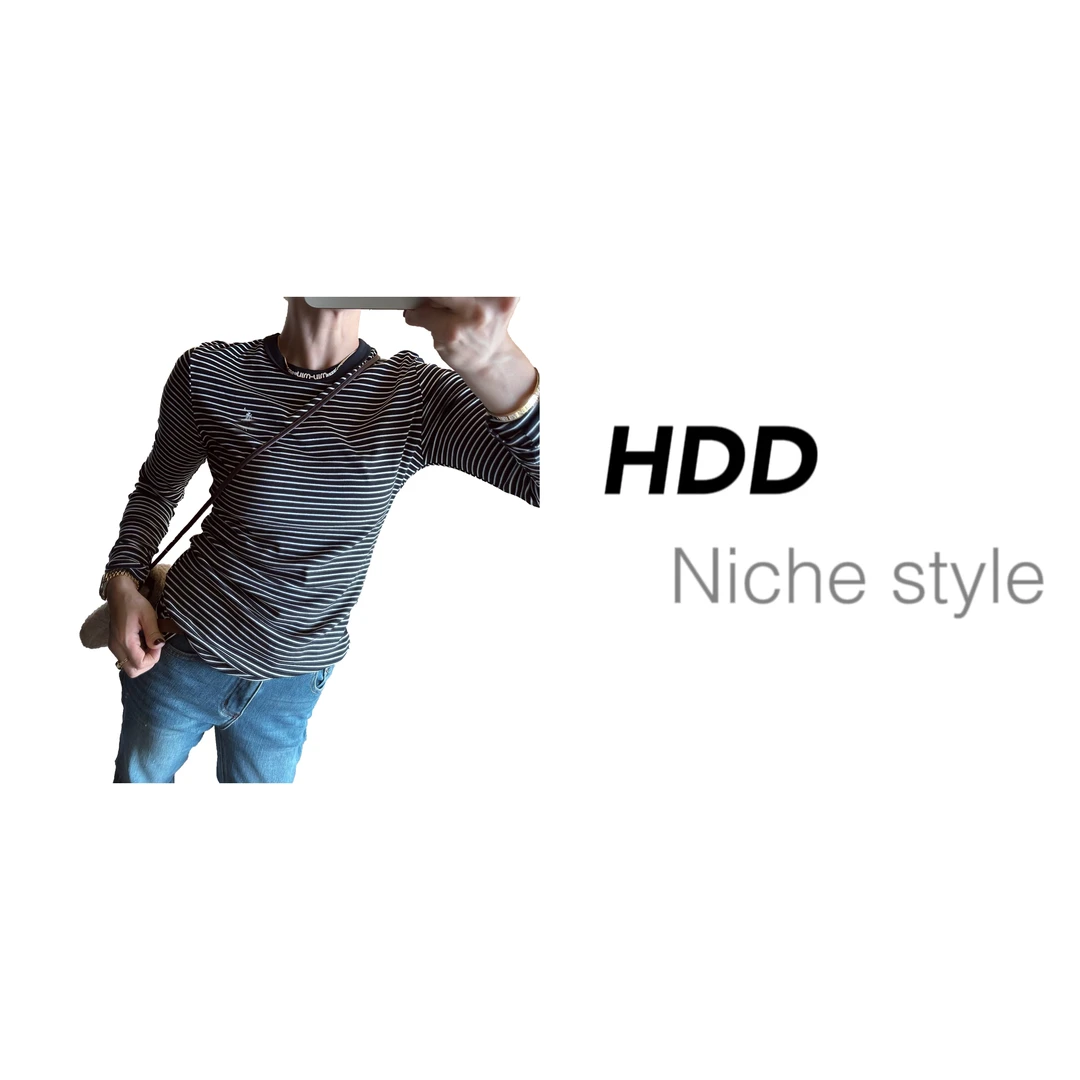 【HDD/侯點點】Y4374款小马休闲气质时尚百搭显瘦条纹打底衫