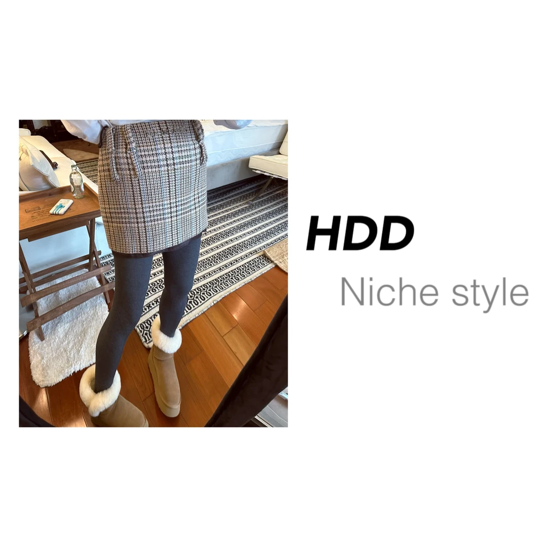 【HDD/侯點點】Y3957款Mu格子秋冬羊毛短裙