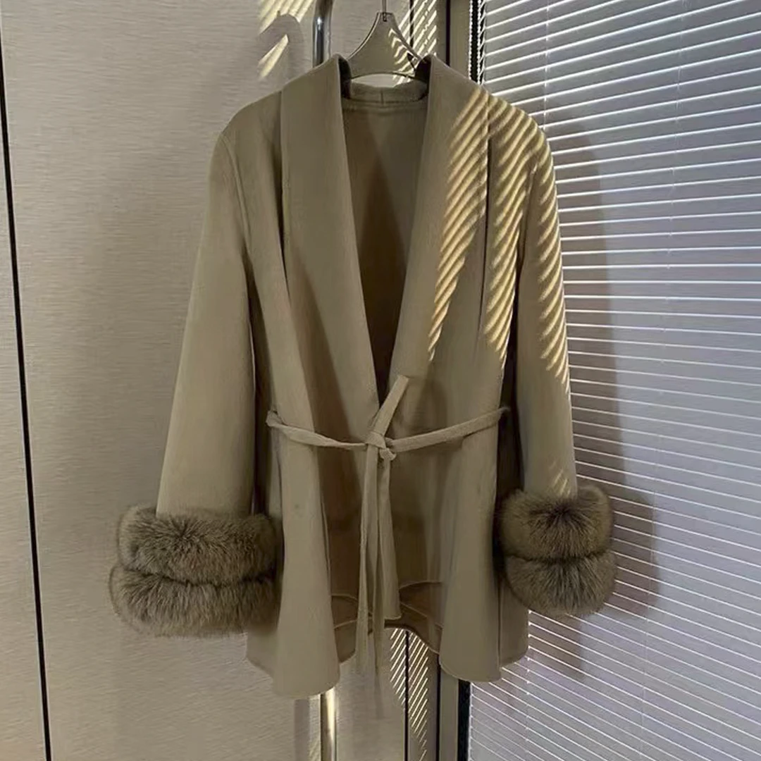 【晓时尚fashion】秋季新款赫本风澳洲羊毛系带西装女