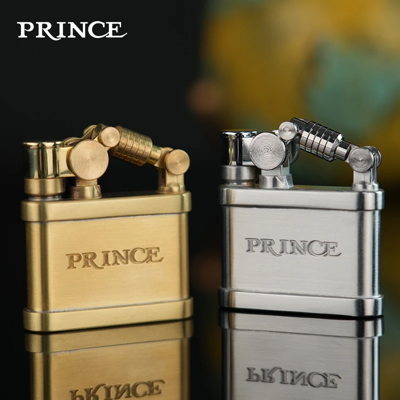 日本prince王子煤油复古打火机磕头杠杆砂轮老式个性创意高档礼物