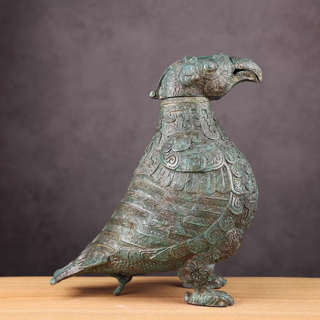 高26cm子乍弄鸟尊春秋晚期酒器仿古家居桌摆