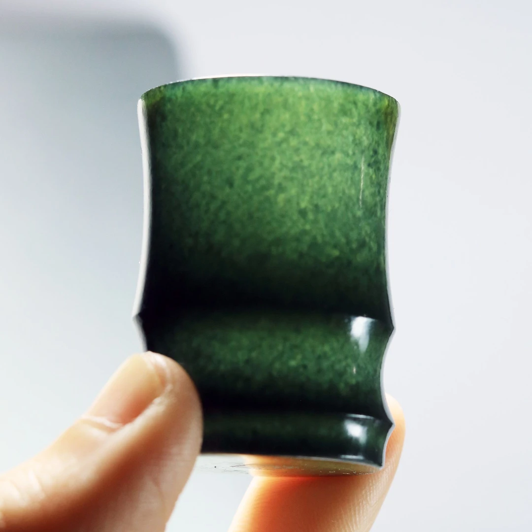 【预售福利】竹节杯青玉酒杯蒋宏利和田玉1-060a