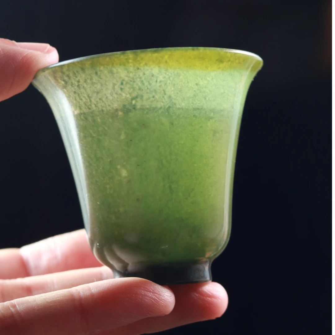 和田玉青玉铃铛杯 主人杯岩茶杯闻香杯高端茶器