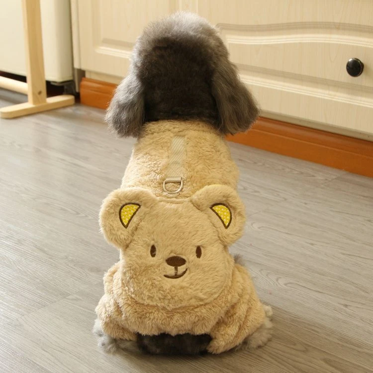 【新疆包邮】狗狗衣服秋冬背包熊四腿绒衣带拉环宠物四脚衣服秋季