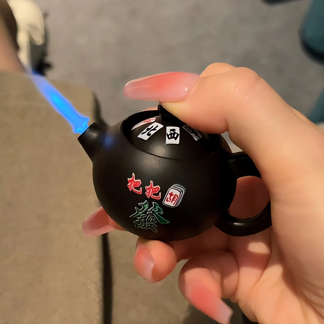 旋转把把壶打火机个性解压国潮合金摆件西施壶防风打火机高档送礼