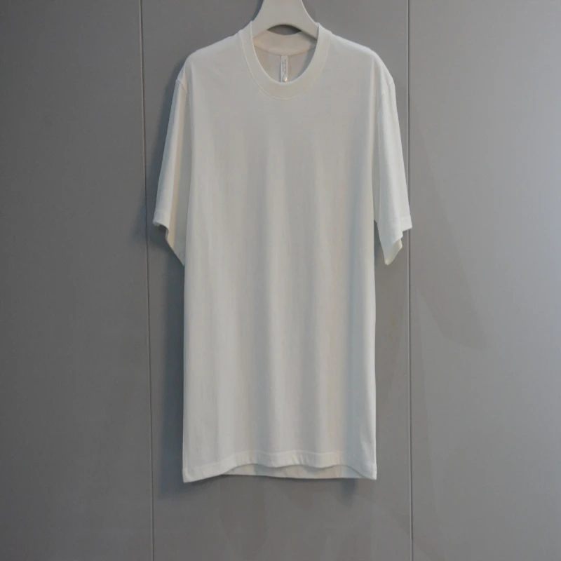 时尚新疆长绒棉灰色纯棉T恤男士百搭休闲夏季宽松纯色圆领西装t恤