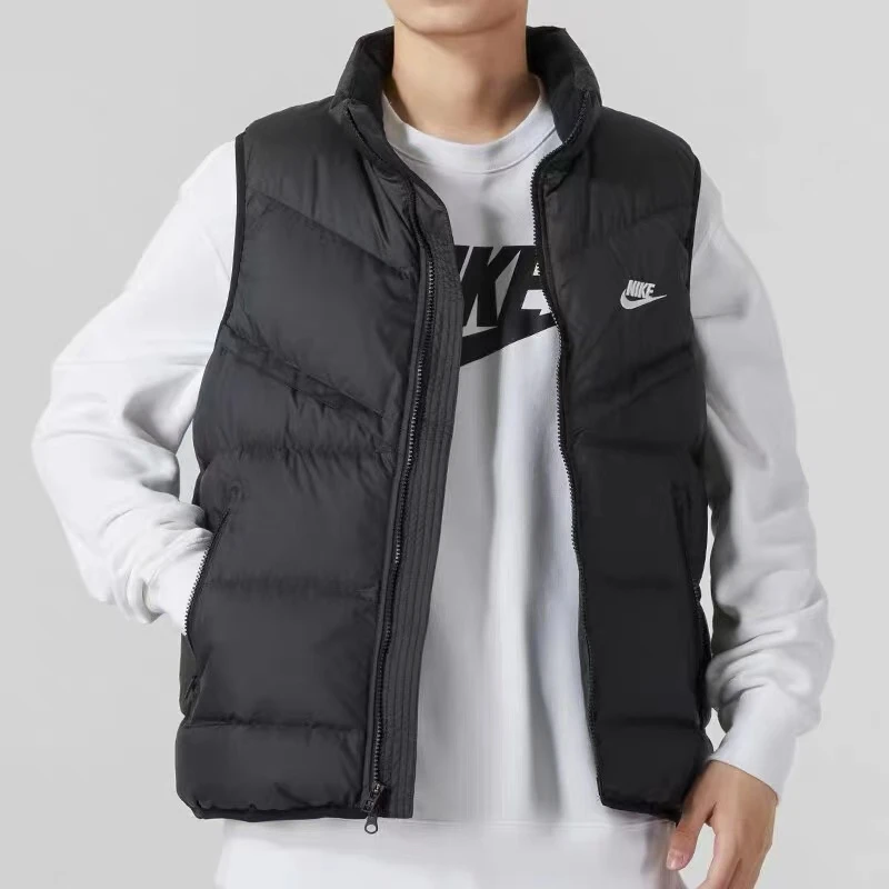 NIKE耐克男装2024新款运动服休闲立领背心羽绒马甲外套FB8184010