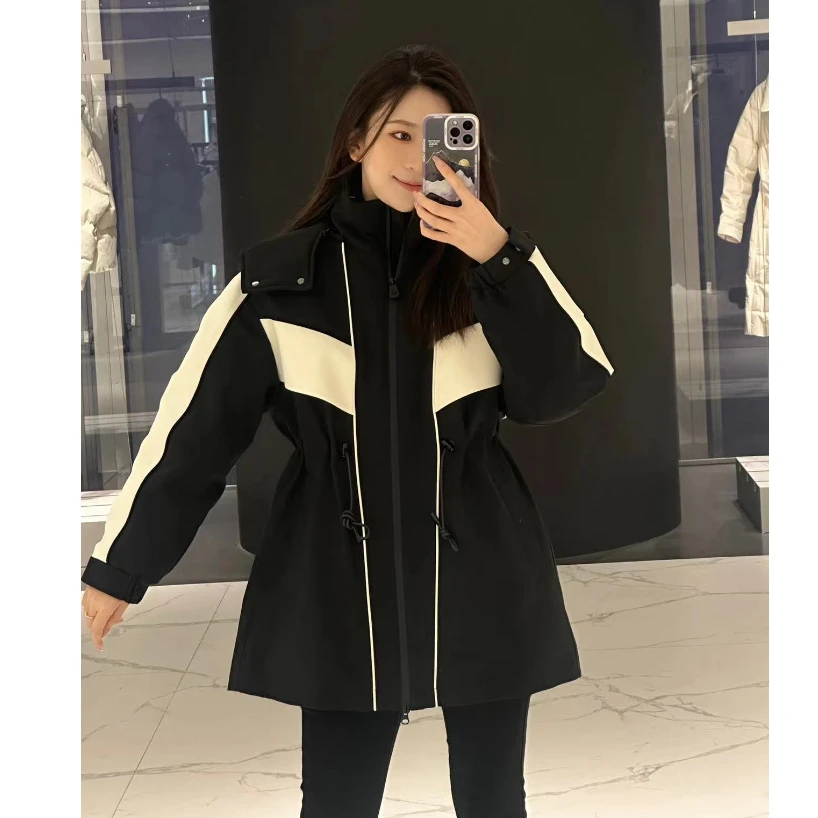 波司登新款时尚休闲百搭秋冬连帽气质派克收腰厚款羽绒服外套