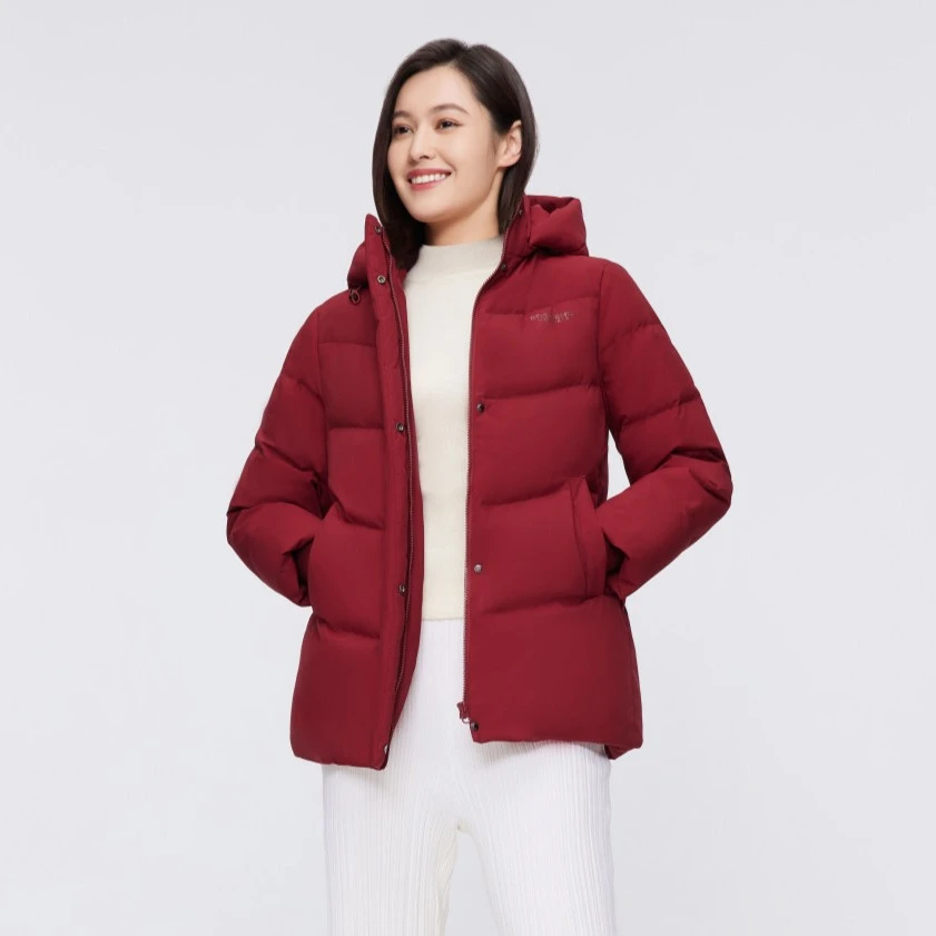 波司登新款时尚休闲连帽舒适显瘦保暖女士短款羽绒服外套5128B