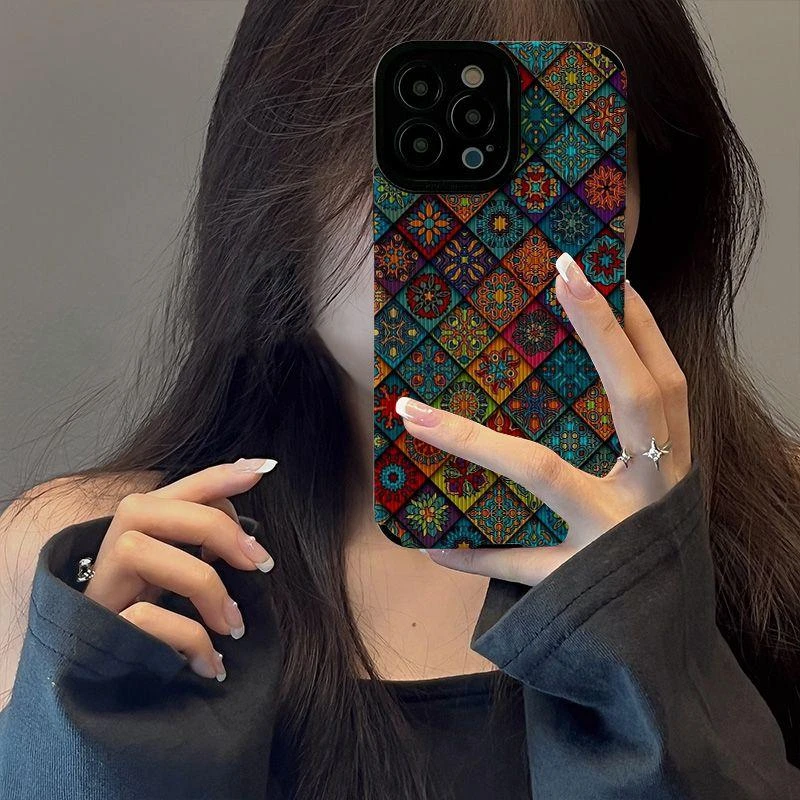 菱格图腾适用于苹果15手机壳iPhone14promax新款14pro女款14plus