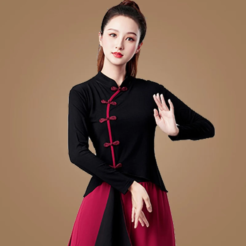 悦姿美特练功服上衣奥代尔立领琵琶中袖跳舞衣服时尚古典广场舞服