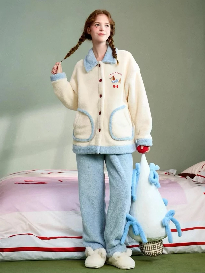 【小小专属】腊肠没烦恼·双层云朵绒保暖家居服套装睡衣YZLPP0279