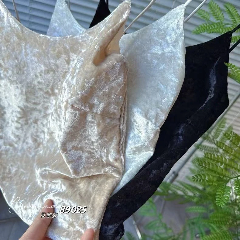 丝绒舒适吊带固定杯防走光美背打底吊带