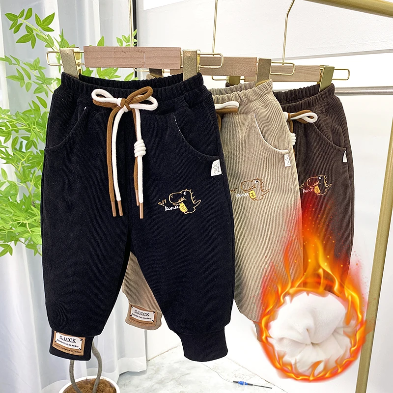 【一条过冬】男童加绒加厚裤子儿童休闲裤宝宝加厚中小童保暖秋冬季