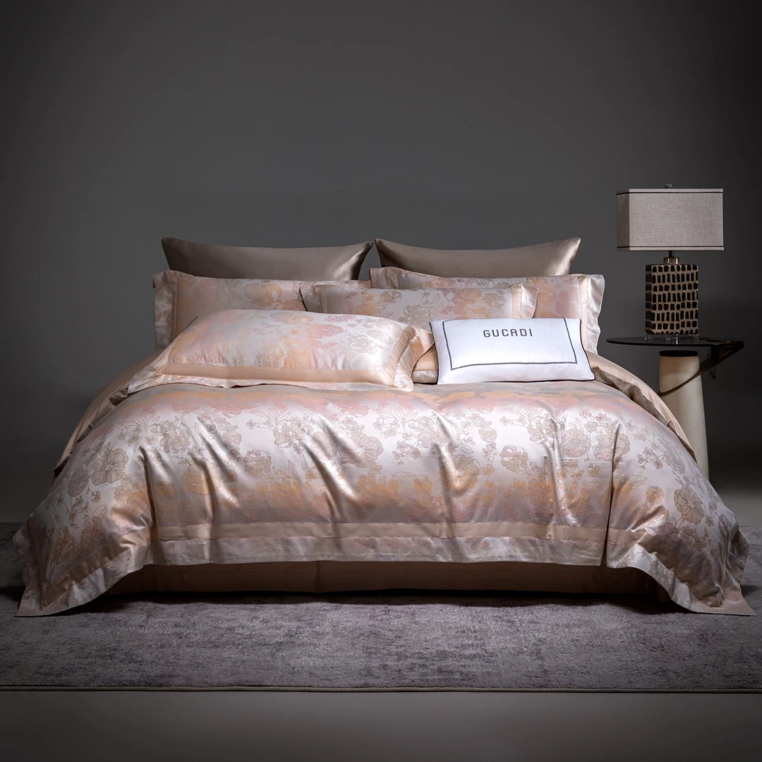 GUKADI古卡迪轻奢高定全棉色织提花床单被套床上用品——西雅图