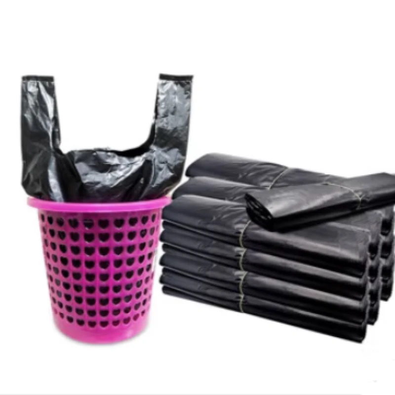 物业平口垃圾袋大号黑色酒店收口特厚手提式一次性家用加厚加大