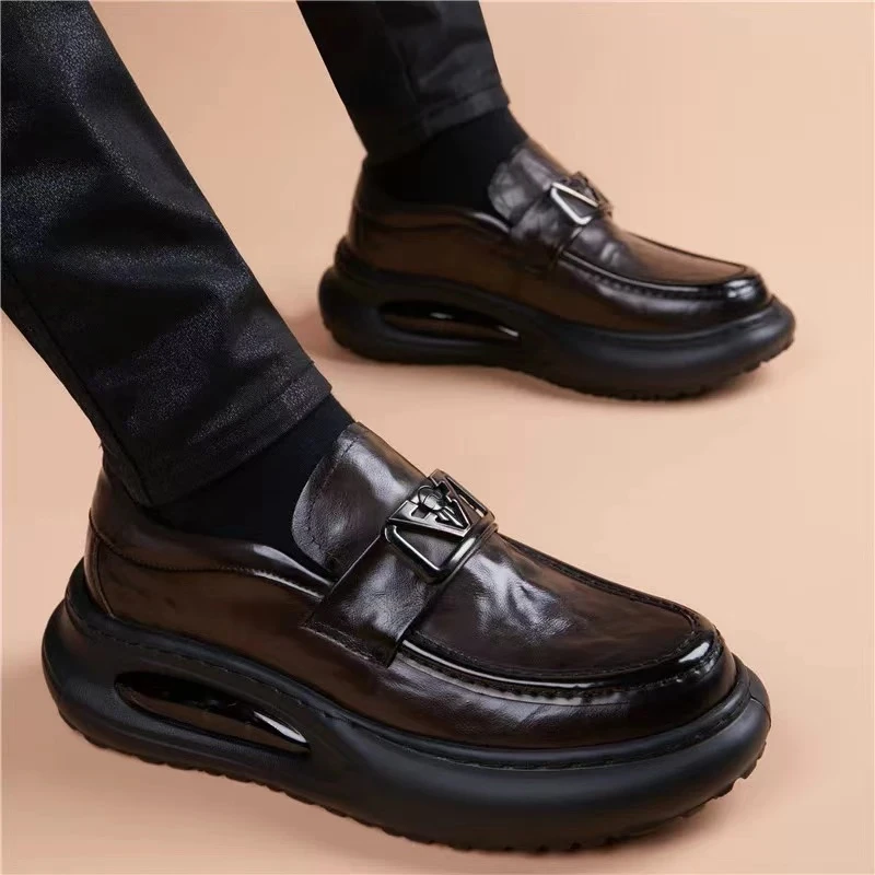 2024秋冬新款男士皮鞋厚底百搭休闲皮鞋7809