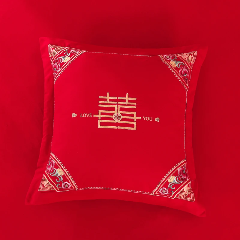 婚庆结婚抱枕绒毛巾靠枕喜枕