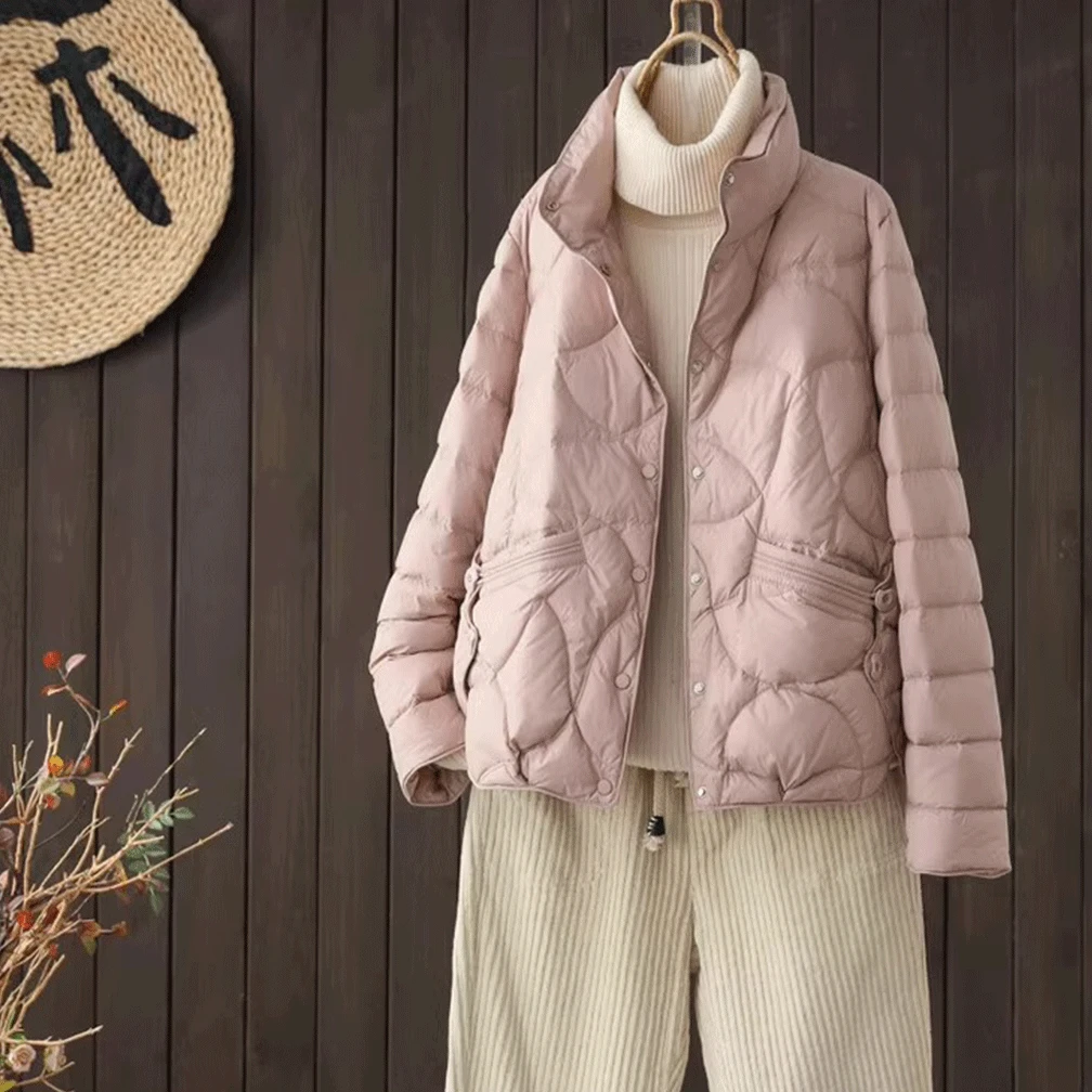 瑾桑短款90白鸭绒羽绒服女2025冬春季新款时尚百搭小个子保暖外套